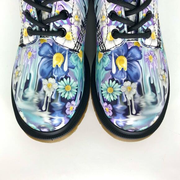 NIB Dr Martens Paint Slick 1460 Pascal Floral Slime Boots Women’s 6 Shoes - Picture 10 of 12